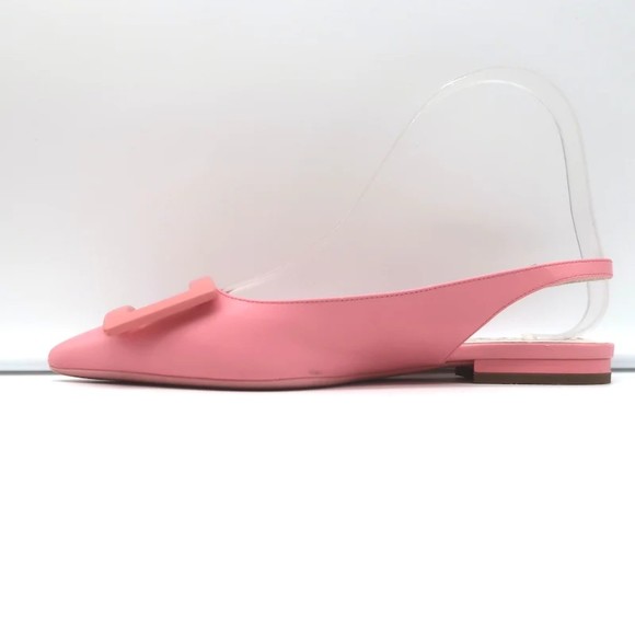 Roger Vivier Gommettine Buckle Slingback Ballet Flats Pink Leather Size 36 - Picture 7 of 12